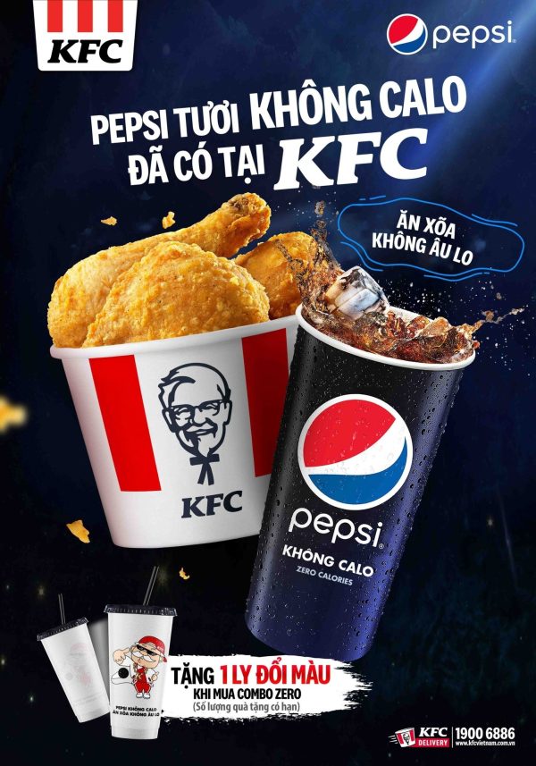 Hình ảnh minh họa về sự hợp tác giữa Pepsi với KFC