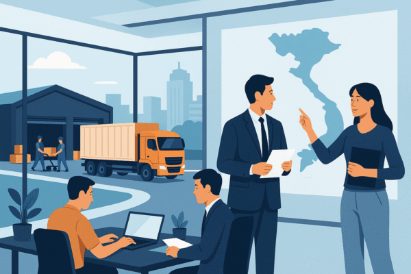 “Một nhóm sinh viên thảo luận tích cực trong môi trường học tập chuyên nghiệp”
