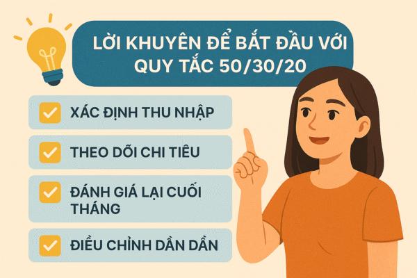 Lời khuyên để bắt đầu với quy tắc 50 30 20.