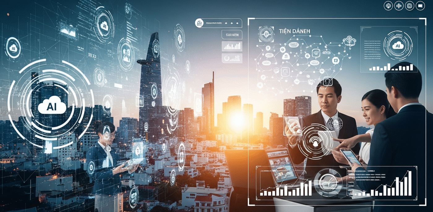 Chuyển đổi số tại Việt Nam năm 2025 với thành phố thông minh, dữ liệu số và đội ngũ nhân sự sử dụng công nghệ AI