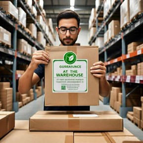 đóng gói đơn hàng với tem bảo đảm, vật liệu thân thiện môi trường và nhãn hiệu cá nhân – thể hiện sự cẩn thận, trách nhiệm và gây dựng lòng tin qua từng chi tiết nhỏ.