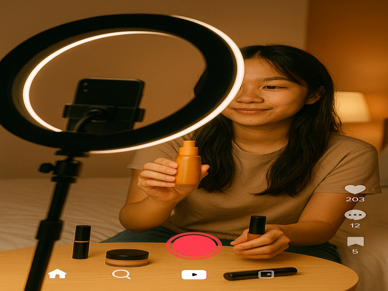 Nội dung do người dùng tạo trong không gian cá nhân, minh họa thực hành review sản phẩm của Gen Z Việt.